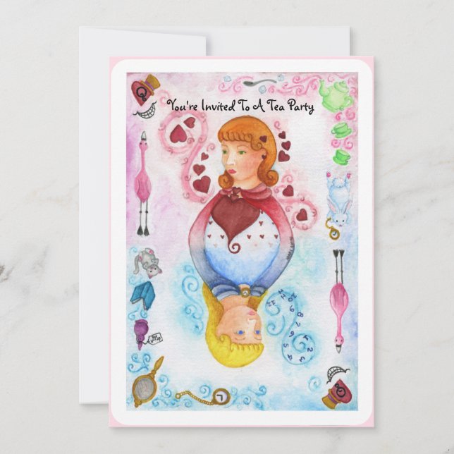 Alice Playing Card Invitation (Front)