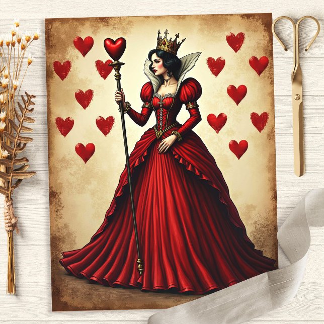 Alice Queen of Hearts Scepter Scrapbook Paper (Creator Uploaded)