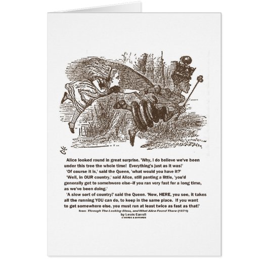 Alice Red Queen Running To Stay In Same Place Cards (Front)