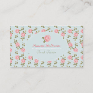 Alice Romantic Vintage Roses Business Card