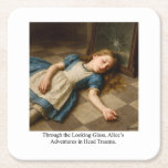 Alice’s Adventures in Head Trauma  Square Paper Coaster