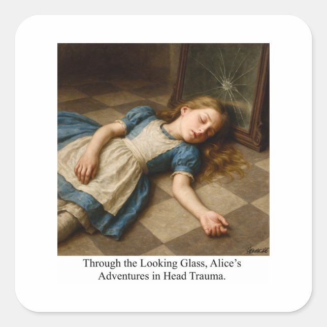 Alice’s Adventures in Head Trauma  Square Sticker (Front)