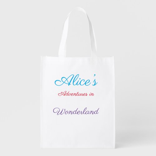 Alices Adventures in Wonderland   Grocery Bag