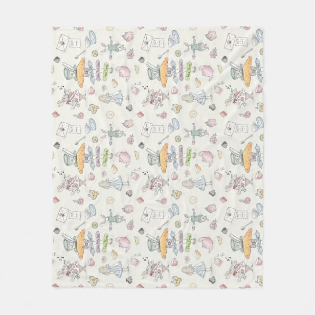Alice’s Tea Party Fleece Blanket (Front)
