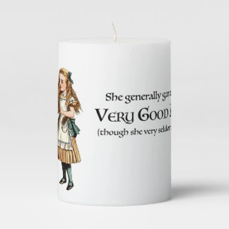 Alice - she generally gave herself good advice pillar candle
