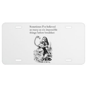 Alice, Six Impossible Things License Plate