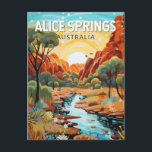 Alice Springs Australia Travel Art Vintage Postcard<br><div class="desc">Alice Springs retro vector travel design. Alice Springs is a remote town in Australia’s Northern Territory,  halfway between Darwin and Adelaide,  both 1, 500km away. It’s a popular gateway for exploring the Red Centre,  the country's interior desert region.</div>