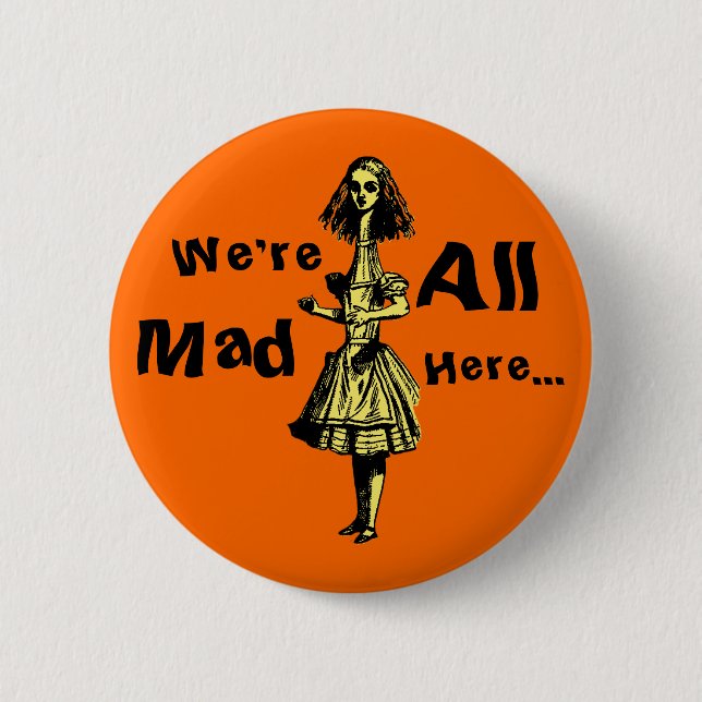Alice Stretched in Wonderland Pinback Button (Front)