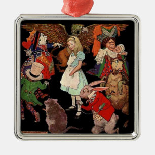 Alice Surrounded By Friends Metal Ornament