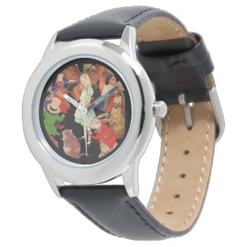 Alice Surrounded By Wonderland Characters Watch by dmorganajonz at Zazzle