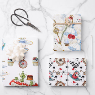 Alice Tea Party design Wrapping Paper Sheets