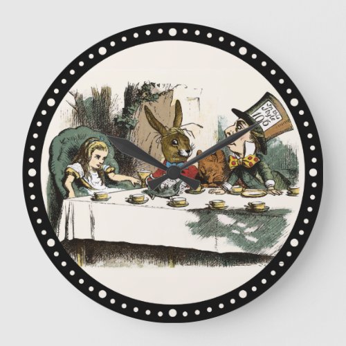 Alice Tea Party Mad Hatter  Large Clock