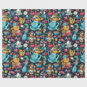 Alice Tea party Theme Wrapping Paper