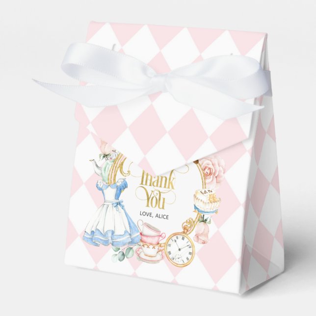 Alice tea party wonderland birthday purple favor b boxes (Front Side)