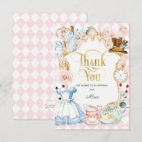Alice tea party wonderland, birthday thank you car