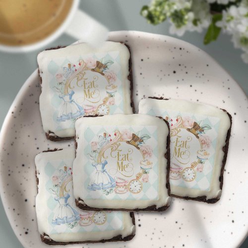 Alice tea party wonderland girl birthday brownie