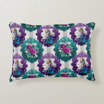 Alice Teal And Purple Accent Pillow by angelandspot at Zazzle