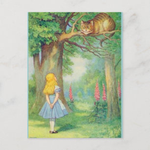 Alice & the Cheshire Cat Color Postcard