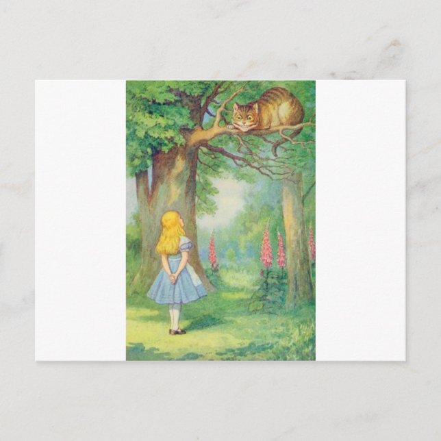 Alice & the Cheshire Cat Color Postcard (Front)