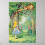 Alice &amp; The Cheshire Cat Full Color Poster at Zazzle
