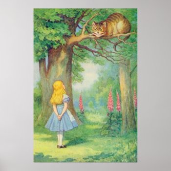 Alice & The Cheshire Cat Full Color Poster by APlaceForAlice at Zazzle