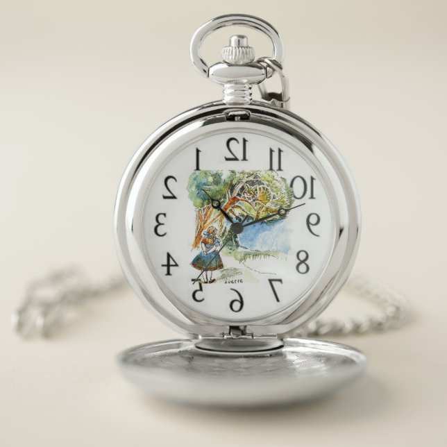 Alice & The Cheshire Cat Pocket Watch (Inside)
