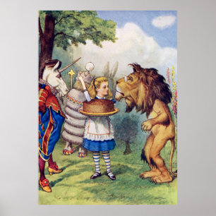 Alice, The Lion and the Unicorn in Wonderaland Poster