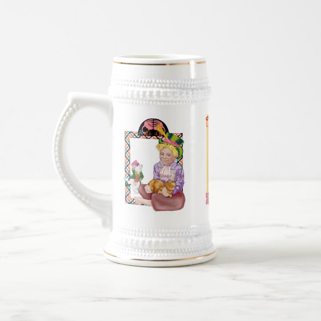 alice, the mad hatter and the red queen beer stein (Left)