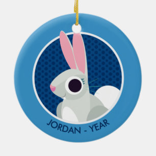 Alice the Rabbit Ceramic Ornament