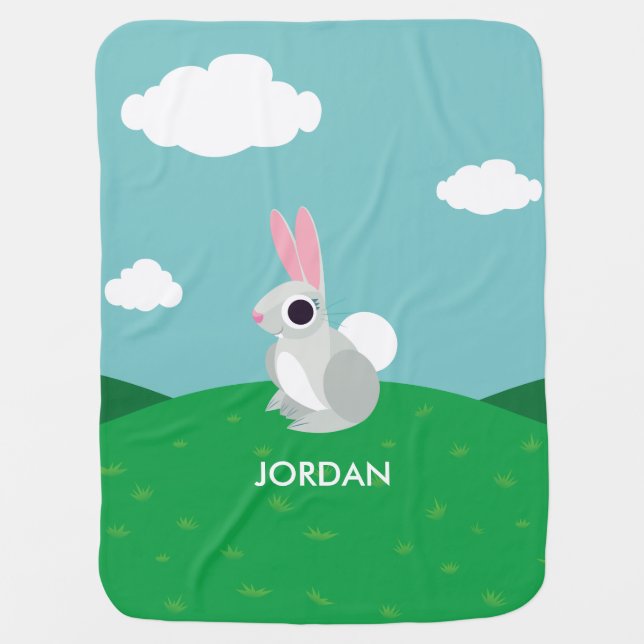 Alice the Rabbit Receiving Blanket (Front)