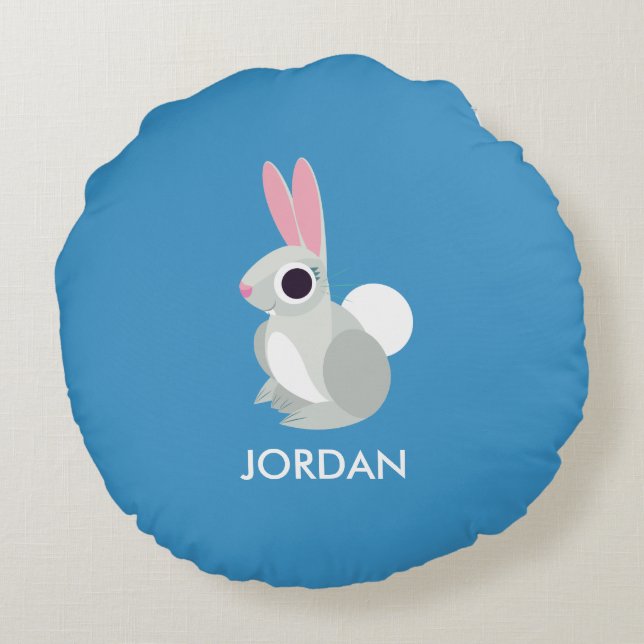 Alice the Rabbit Round Pillow (Back)