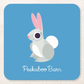 Alice The Rabbit Square Paper Coaster by peekaboobarn at Zazzle