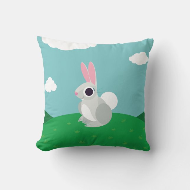 Alice the Rabbit Throw Pillow (Front)