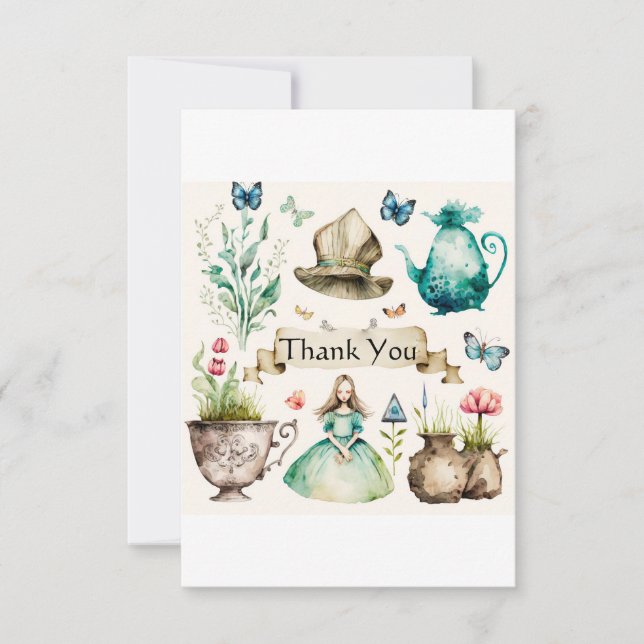 Alice themed thank you card (Front)