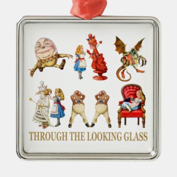 Alice Through The Looking Glass Metal Ornament by All_Around_Alice at Zazzle