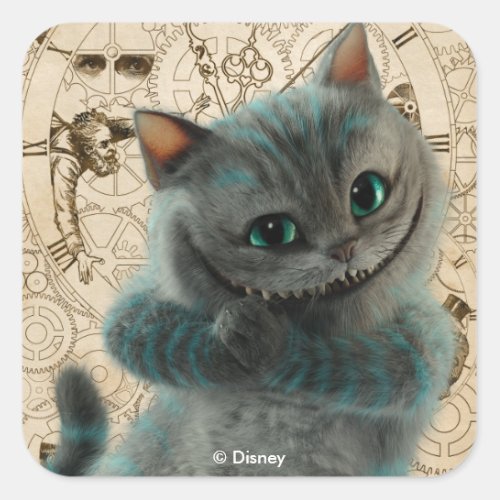 Alice Thru the Looking Glass  Cheshire Cat Grin Square Sticker