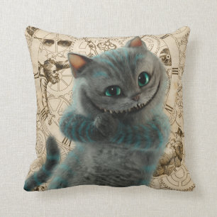 Alice Thru the Looking Glass Cheshire Cat Grin Throw Pillow