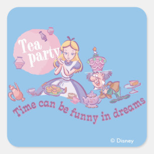 Alice Time Can Be Funny In Dreams Square Sticker