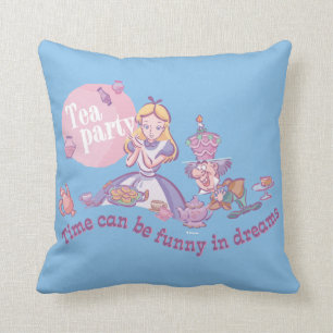 Alice Time Can Be Funny In Dreams Throw Pillow