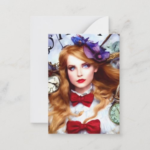 Alice Time Keeps Moving AI Generated Art All Occas Note Card