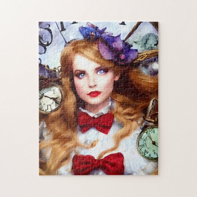 Alice Time Keeps Moving AI Generated Art  Jigsaw Puzzle (Vertical)