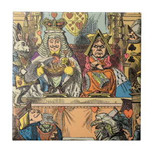 Alice Trial of the Knave of Hearts Vintage  Ceramic Tile