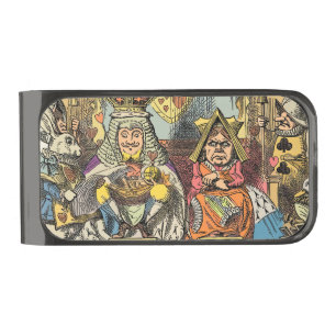 Alice Trial of the Knave of Hearts Vintage  Gunmetal Finish Money Clip