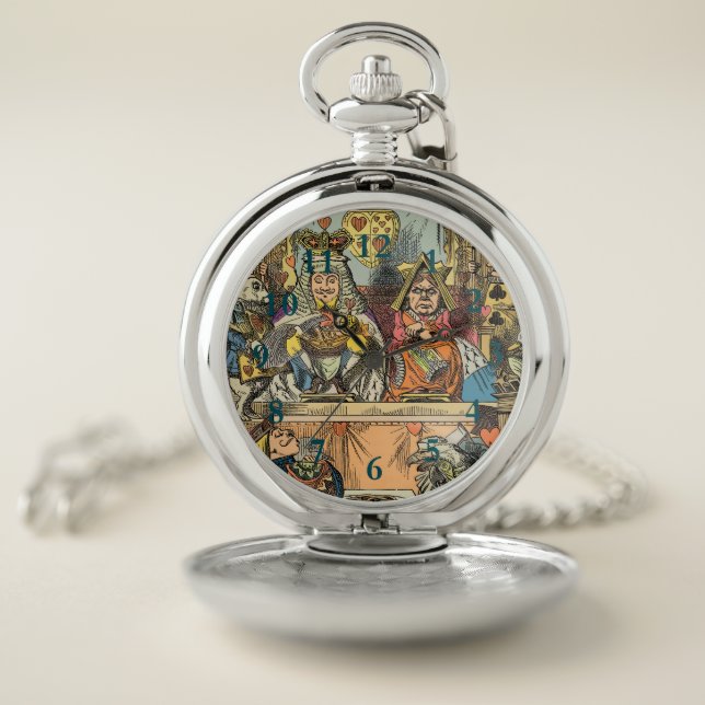 Alice Trial of the Knave of Hearts Vintage  Pocket Watch (Inside)