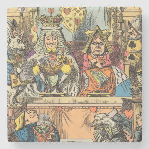 Alice Trial of the Knave of Hearts Vintage  Stone Coaster