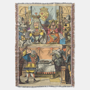 Alice Trial of the Knave of Hearts Vintage  Throw Blanket