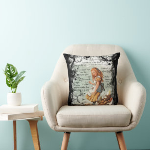Alice Walrus Tea Cup Sixtieth Birthday Throw Pillow