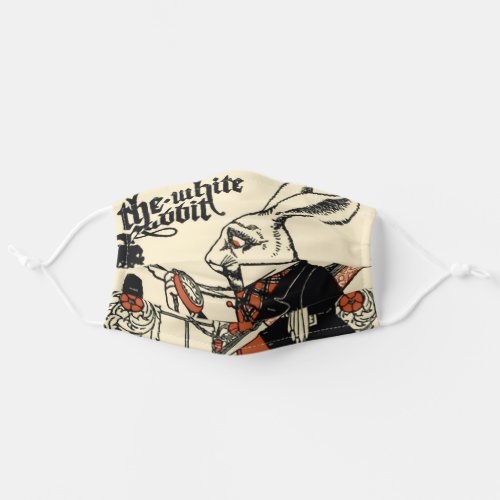 Alice White Rabbit Classic Wonderland  Adult Cloth Face Mask