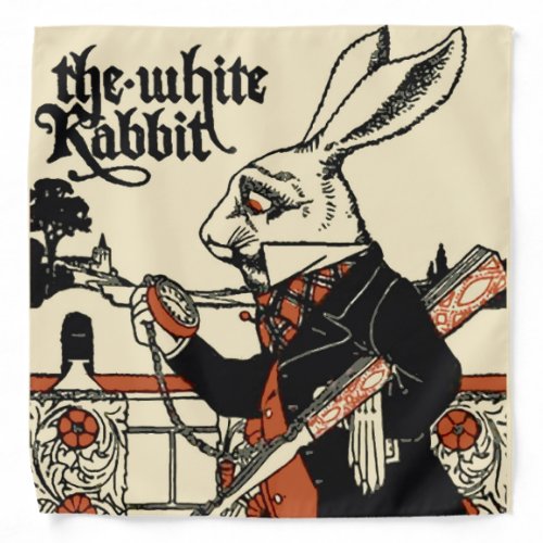 Alice White Rabbit Classic Wonderland  Bandana