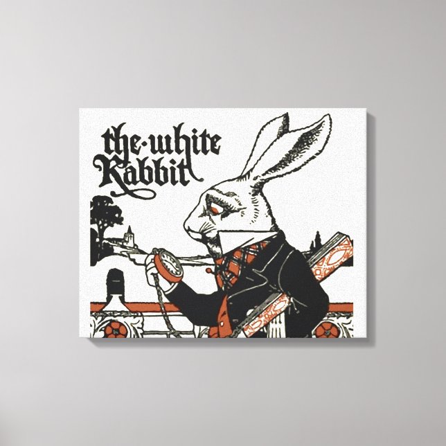 Alice White Rabbit Classic Wonderland  Canvas Print (Front)